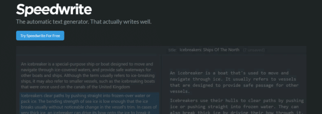 Speedwrite Homepage