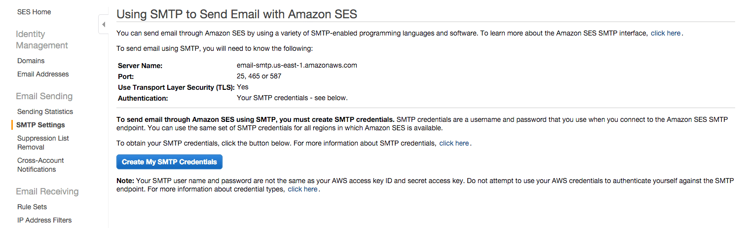 How To Use Amazon SES - Step 1.1