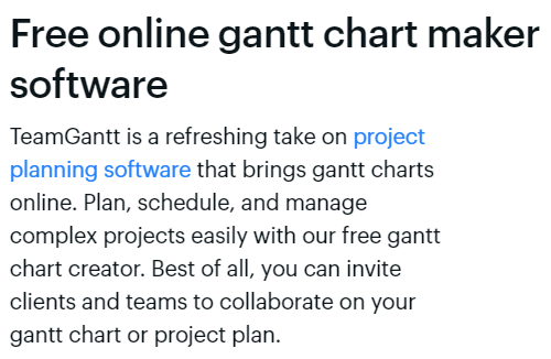 TeamGantt Project Management Software